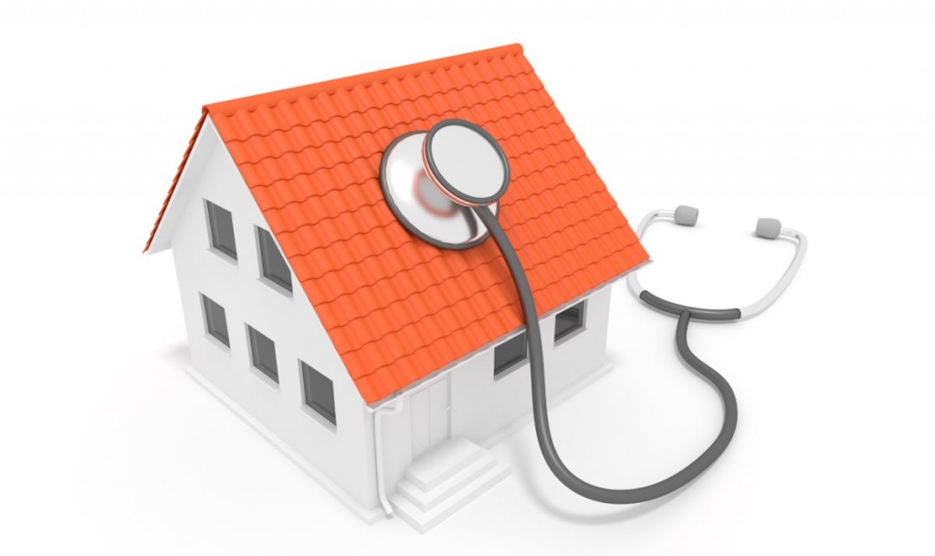 Sick-Building-Syndrom - Haus mit Stethoskop
